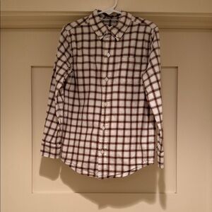 BOYS | Janie and Jack Brown Plaid Button-Down Shirt | Size 6